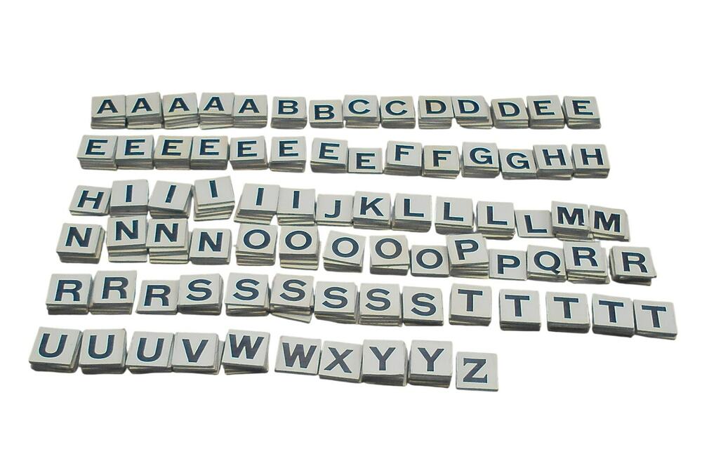 Anagrams Letters .75" Square Cardboard Lot of 343 Vintage